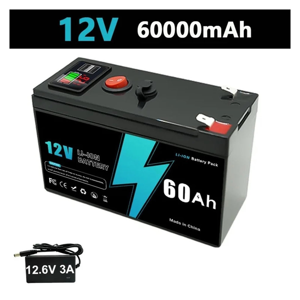 12V 60-150Ah Li-ion Battery Digital Display Deep Cycle