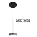 Sanus Height Adjustable Speaker Stand for Sonos Era 300 - 17" - Black - Custom Fit - Polished - Durable Steel & Extruded Aluminum - OSSE300A2-B2