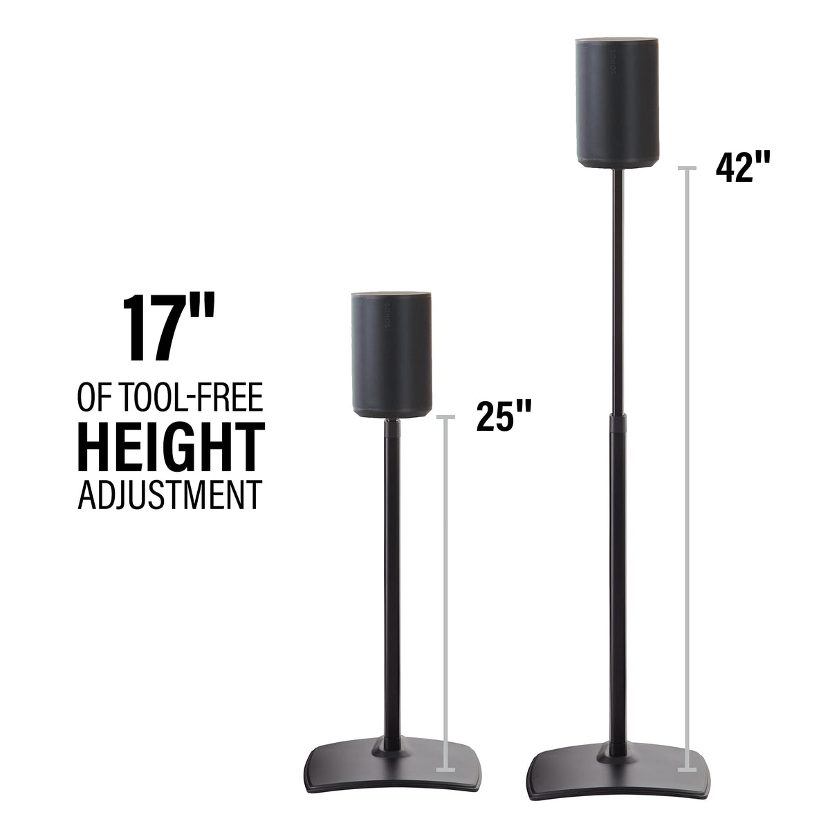 Sanus WSSE1A2-B2 Height-Adjustable Speaker Stands for Sonos Era 100™ (Pair)