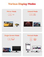 HotYeah 16" 2.5K 144Hz Portable Gaming Monitor, 2560x1600 QHD 125% sRGB