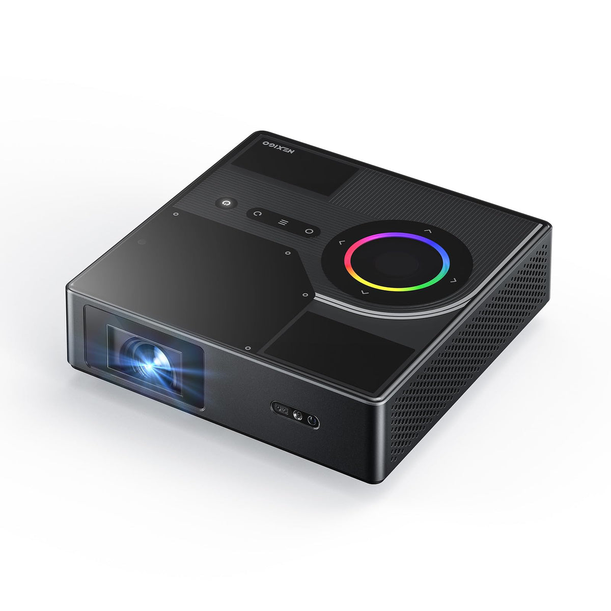 NexiGo Nova Mini, Portable Laser Projector, Google TV w/ Netflix, 1080p FHD, 1200 Lumens, 15000:1 Contrast w/ SAE, 3D, Auto Setup, 150" Display, 8W Dolby Audio, Portable for Home & Outdoor