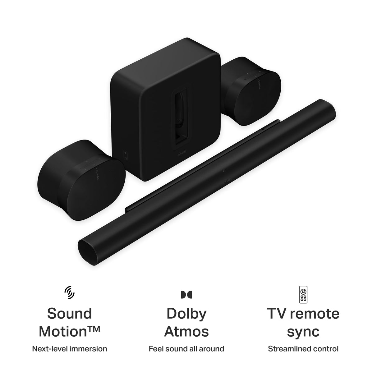 Sonos Arc Ultra soundbar + Sub 4 subwoofer + Era 300 Speakers (Pair)