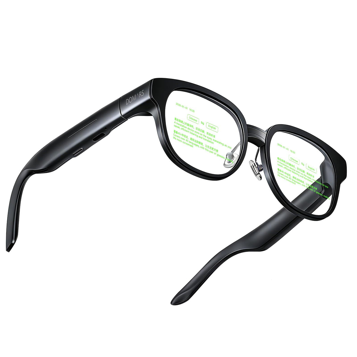 AR Smart Glasses with Real-Time Translation, Invisible Privacy Teleprompter, Bluetooth AI Smartglasses for Speech, Travel, Business Meetings, Smart AI Glasses for Men Women(Customizable lenses)