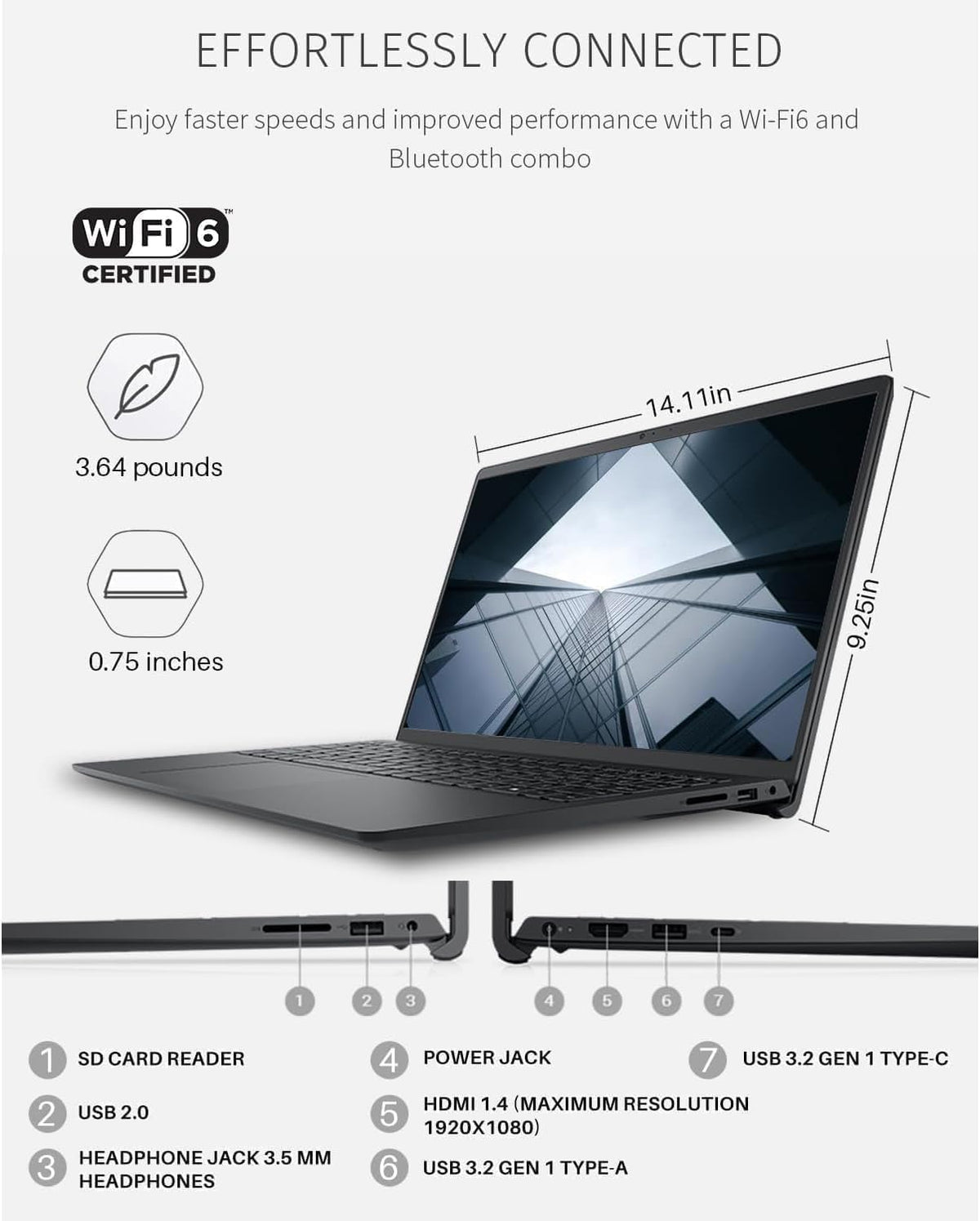 Dell Inspiron 15.6" Touchscreen Business Laptop | 13th Gen Intel Core i7-1355U(10 Cores, Up to 5.0Ghz) | 16GB RAM | 512GB PCIe SSD | FHD Display | USB-C, HDMI, SD Card Reader | Windows 11