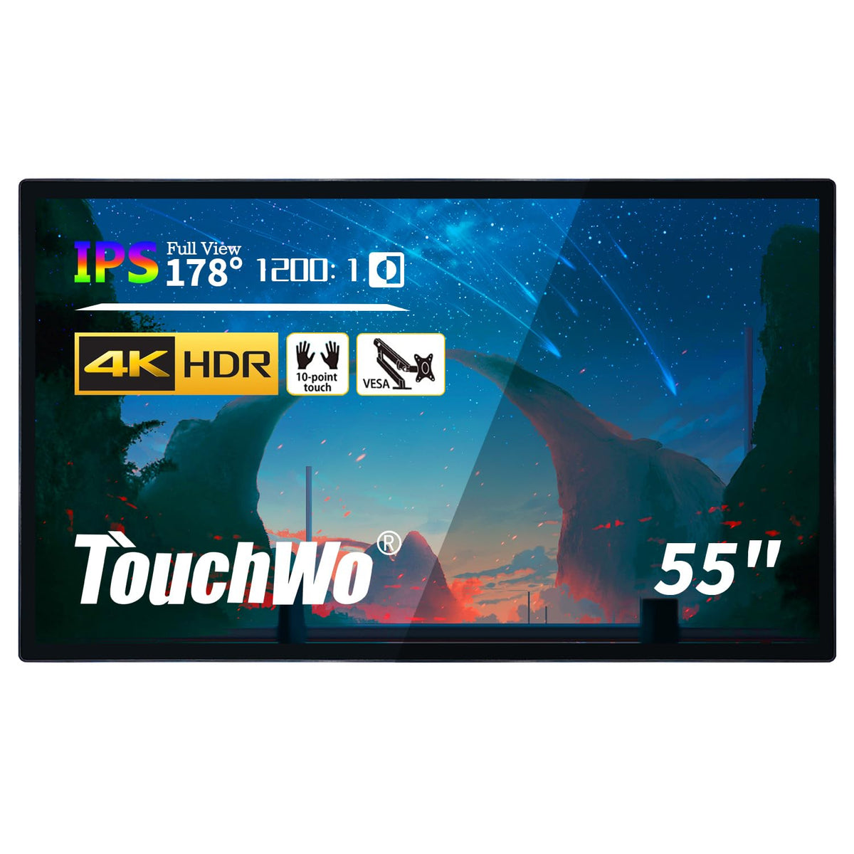 32 inch Capacitive Multi-Touch Screen Industrial Monitor, 16:9 Display 1920 x 1080P, Built-in Speakers, USB, VGA, DP & HD-MI Ports, Digital Signage Displays and Player for Advertising
