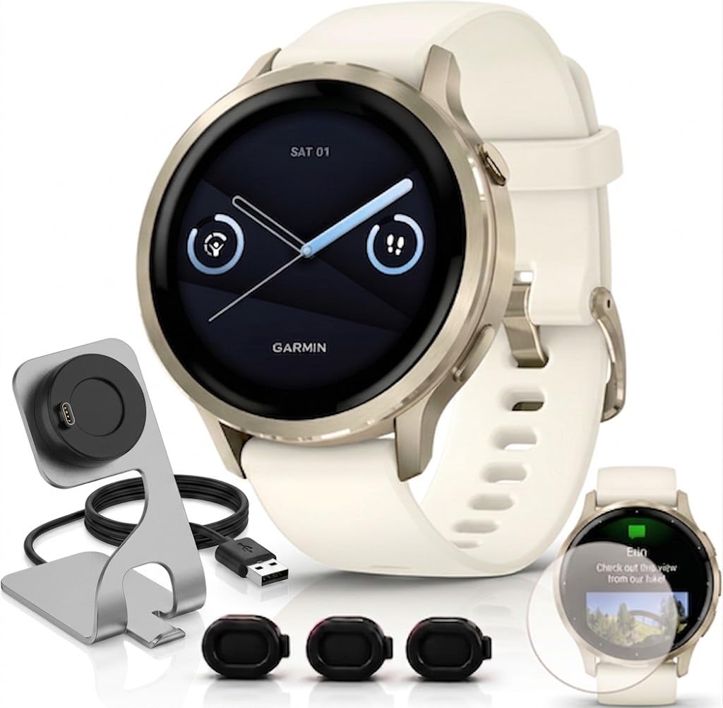 Garmin Venu 4 Health Fitness GPS Smartwatch 41mm AMOLED Bundle