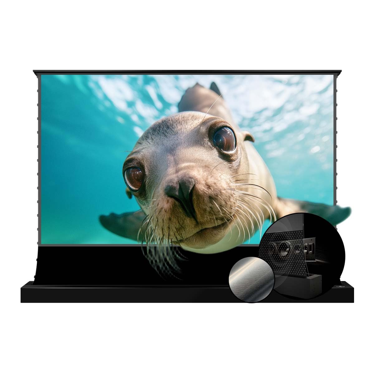 VIVIDSTORM Electric Motorized UST Projector Screen, Tensioned Wrinkle-Free Surface, 4K/8K HDR Ready, Easy Setup,VSDSTUST84HP