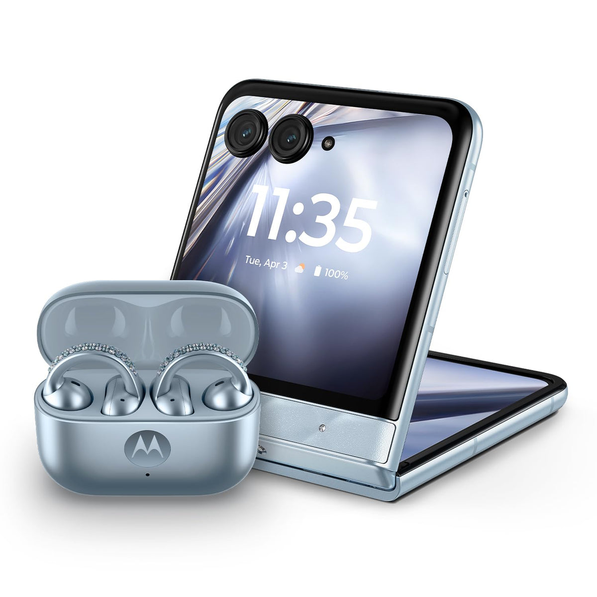 Motorola razr – 2025 and Moto Buds Loop with Crystals by Swarovski