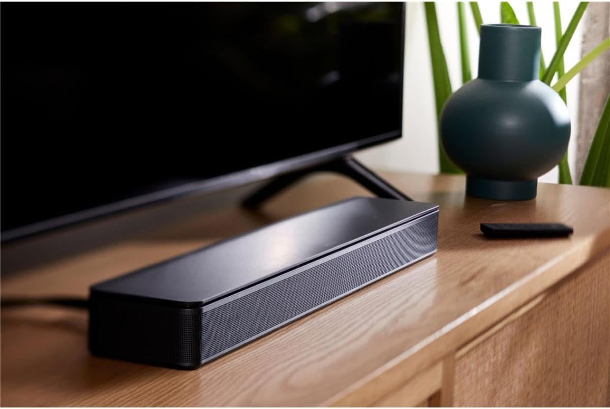 Bose TV Speaker Bundle with Aux Cable, Wall Mount - Soundbar for TV with Bluetooth and HDMI-ARC Connectivity, All-in-One Compact Soundbar, Includes Remote Control, (Black)