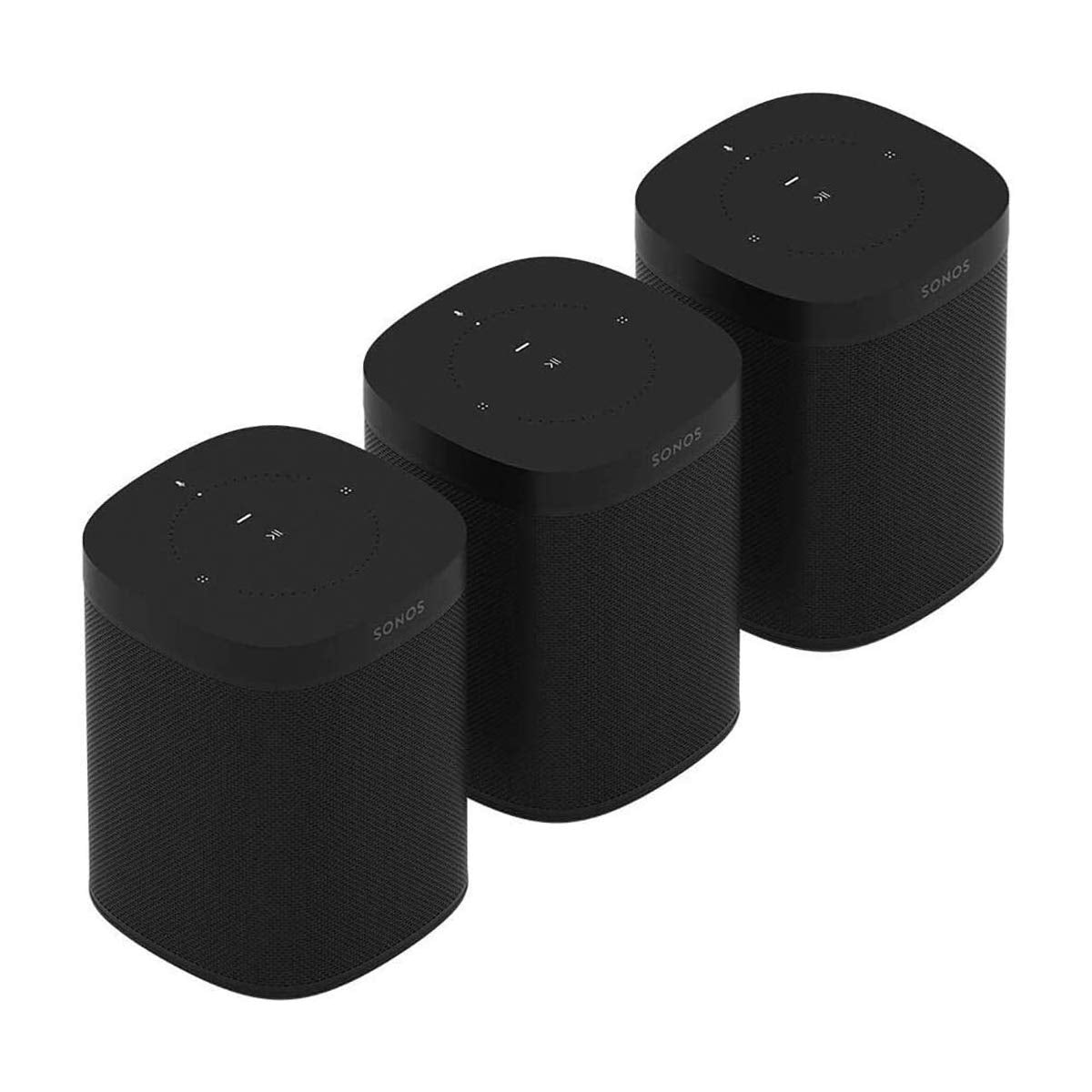 Sonos One (Gen 2) Three Room Set Voice Controlled Smart Speaker with Amazon Alexa Built in (3-Pack Black) (Renewed)