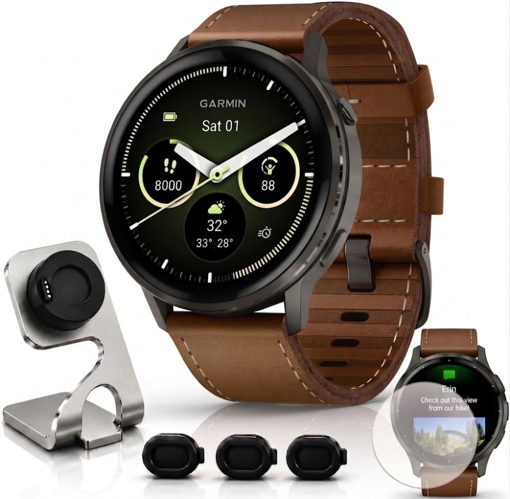 Garmin Venu 4 Health Fitness GPS Smartwatch 45mm AMOLED Bundle