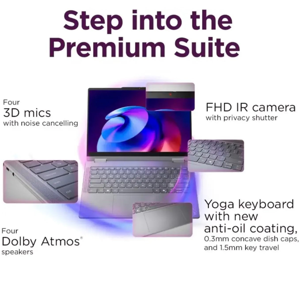 Lenovo 2025 Yoga 7i 2-in-1 Copilot+ PC, 14" 600Nits OLED Touchscreen, Ultra 5 226V (>Ultra 5 125U), 15H Battery, Backlit KB, Privacy cam, FP, Wi-Fi 7, Win11 Pro, W/128G PSD (16GB RAM |1TB SSD)