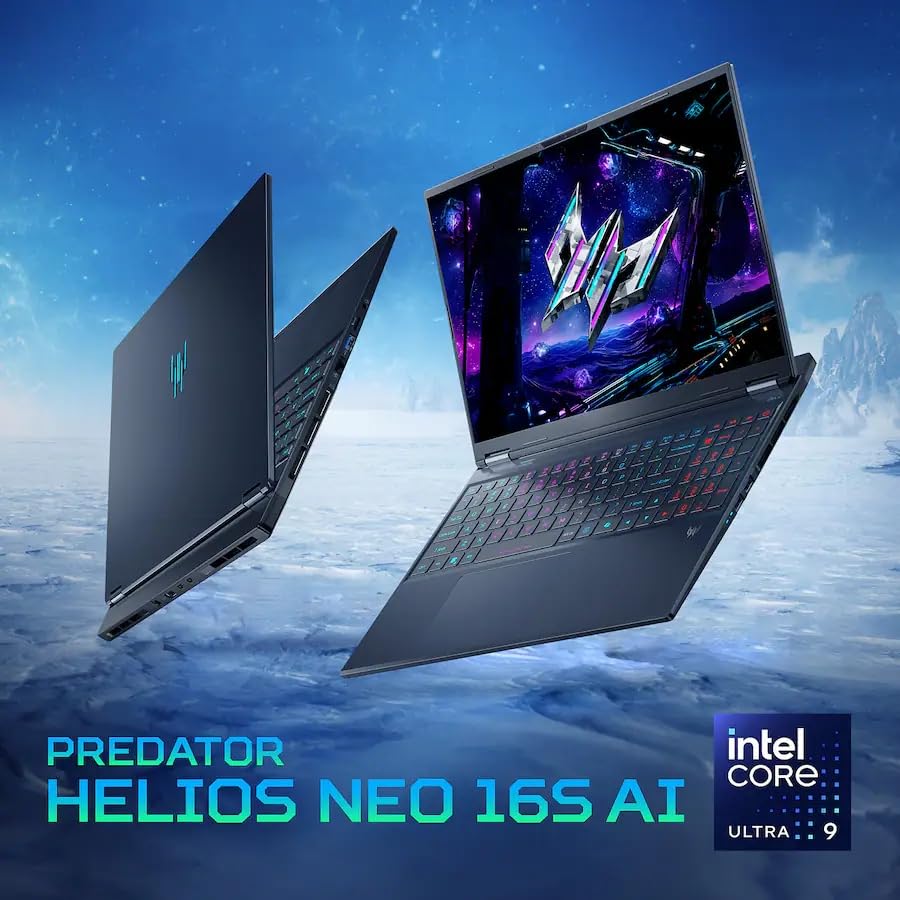 Acer Predator Helios Neo 16S AI Gaming Laptop - Intel 24 Cores Ultra 9 275HX, NVIDIA RTX 5070Ti (Up to 992 AI Tops), 16" 2.5K OLED 240Hz 500nits Display (100% DCI-P3), 32GB DDR5, 1TB SSD, Win11 Pro