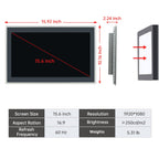 15.6-Inch Industrial Embedded Panel PC, Ratio 16:9 Multi-Touchscreen-Monitor,Industrial Touch Screen Panel Computer,WiFi & Built-in Speakers,IP65 Front,Win 10 I5 RAM 8G+256G SSD