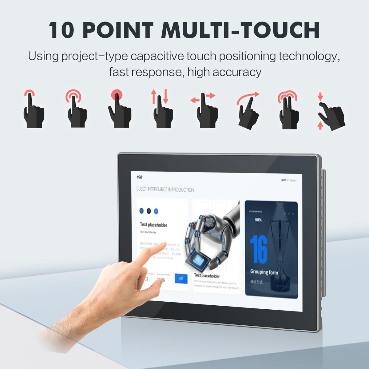 10.4" Industrial Touch Panel PC, Ratio 4:3 Multi-Touchscreen-Monitor,Wall Mounted Touch Screen Panel Computer,WiFi & Built-in Speakers,IP65 Front,Win 10 I5 RAM 8G+256G SSD