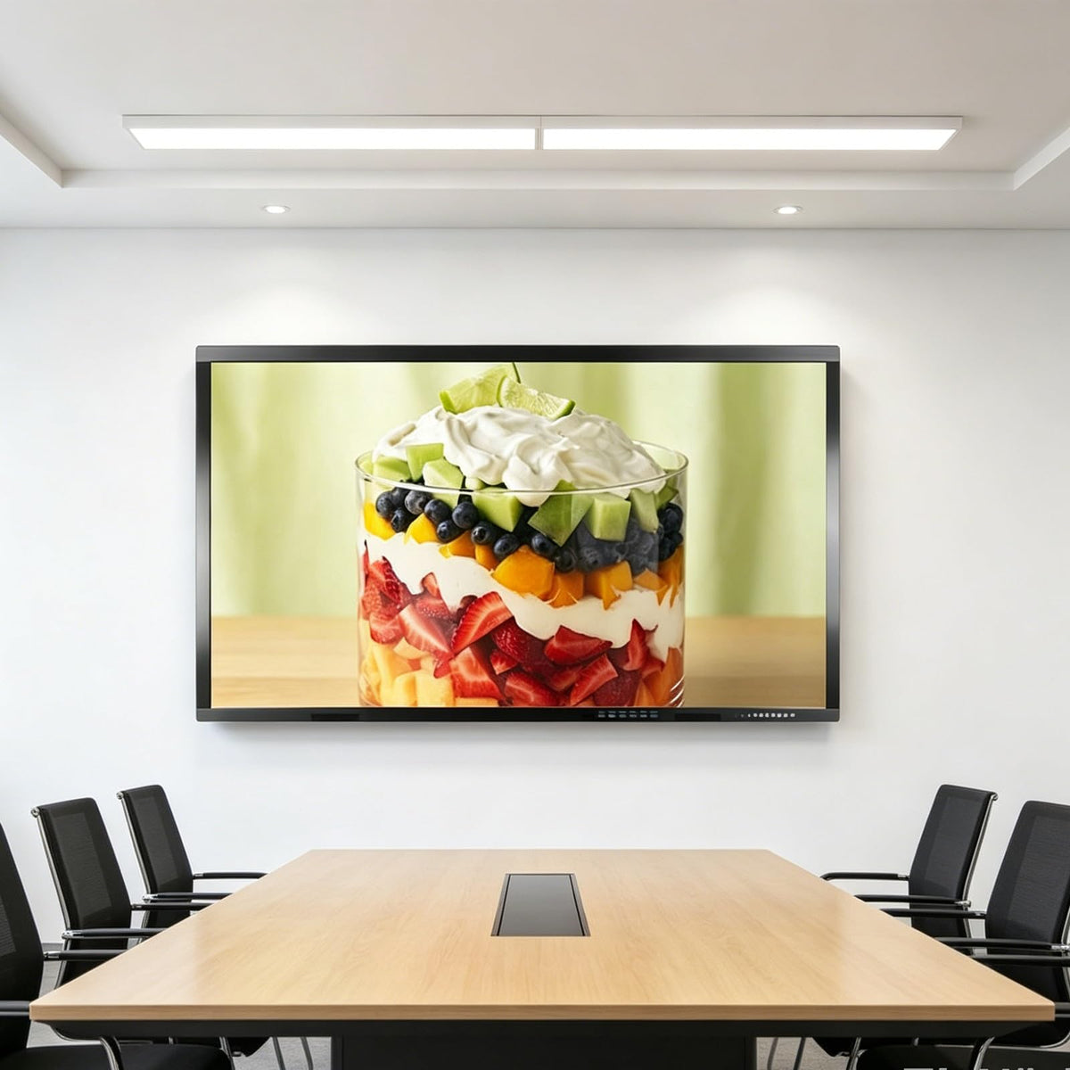 Smart Touch Display for Business Meetings Dual-System Settingse Blue Light Filter 4K IPS Panel Coated with Matte antis-Glare Surface Layer for Office Classrooms(1260 * 770mm/49.6 * 30.31in)