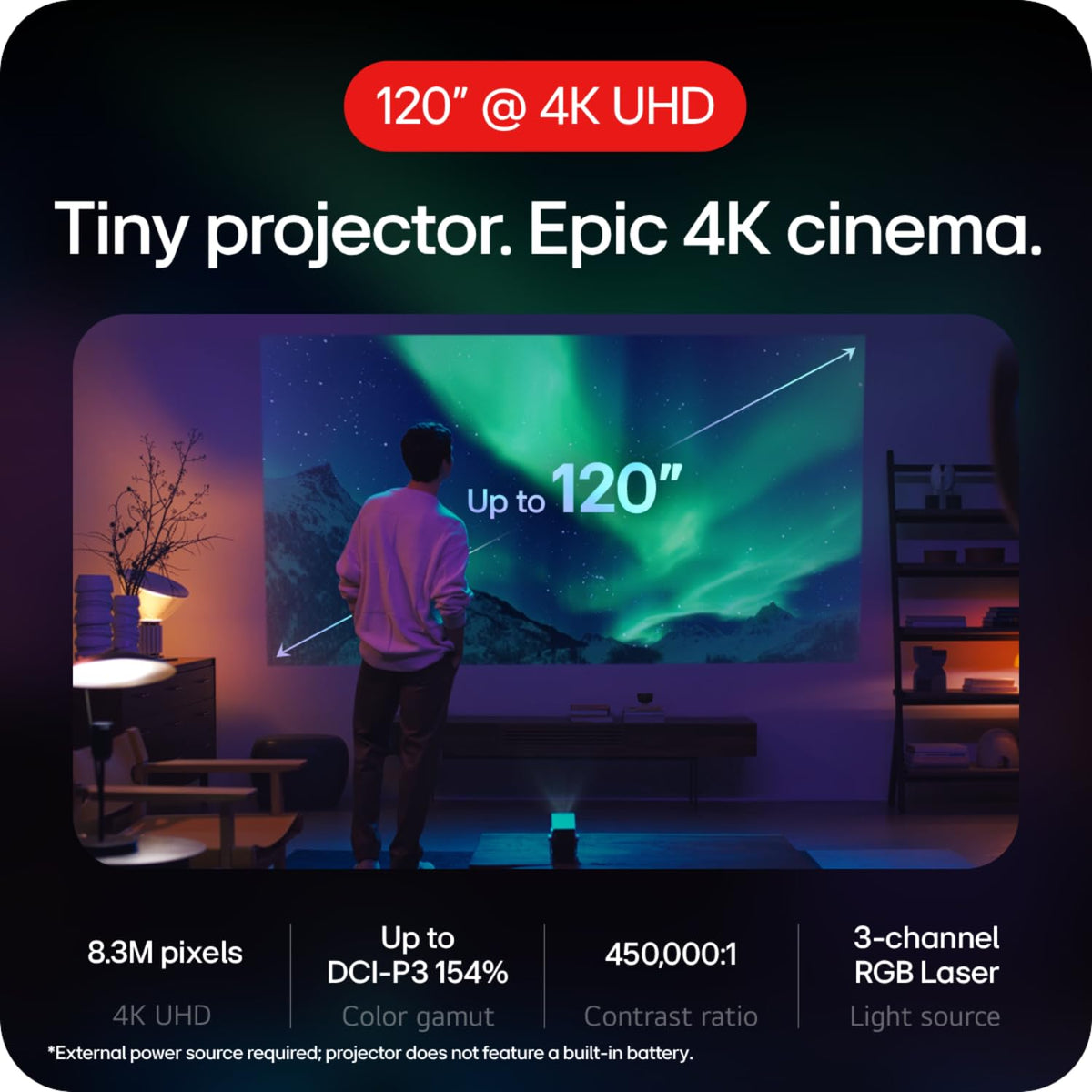 LG CineBeam Q HU710PB 4K Smart Portable Projector
