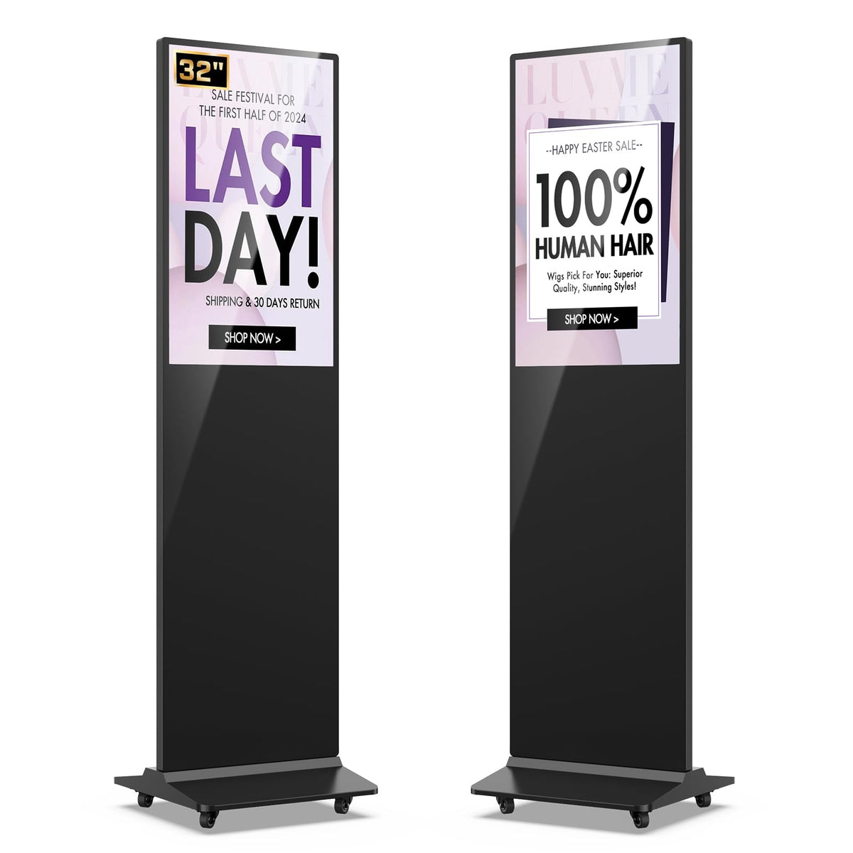 MWE 55 Inch 4K Touchscreen Kiosk, Indoor Floor Standing Digital Signage Displays, Advertising Display LCD Totem, Interactive Display Poster Android System with Auto Media Player