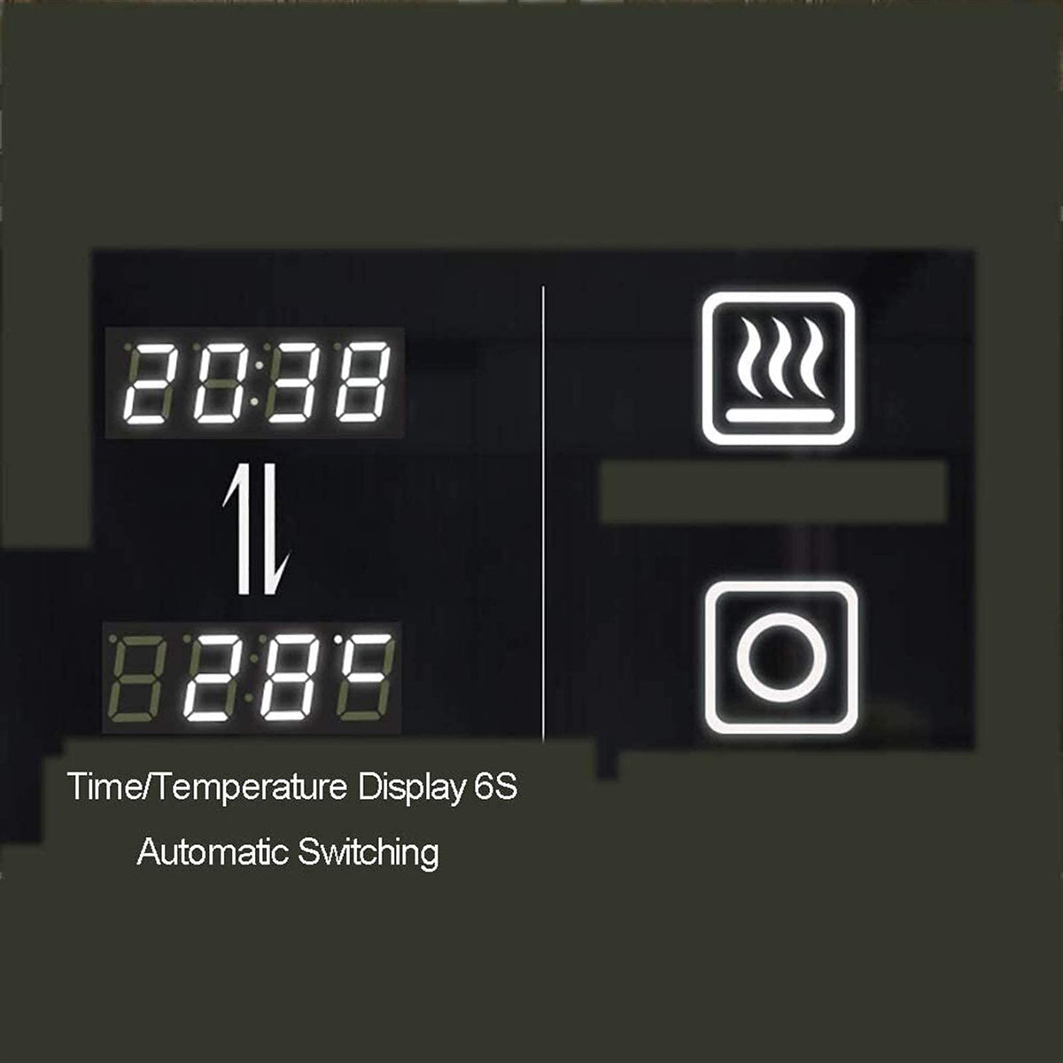 Waterproof Illuminated Led Bathroom Mirror 60X80Cm Smart Led Illuminated Bathroom Wall-Mounted Mirror with Touch Switch with Speaker + Time/Temperature Display + Heated Pad