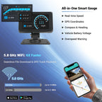 T5 3-Channel Truck Dash Cam System with 5" Touch Screen, 1080P Front & Side Blind Spot Cameras, 5G WiFi GPS Bluetooth & FM Audio, IP67 Waterproof IR Night Vision, 12V/24V for RVs & Trailers