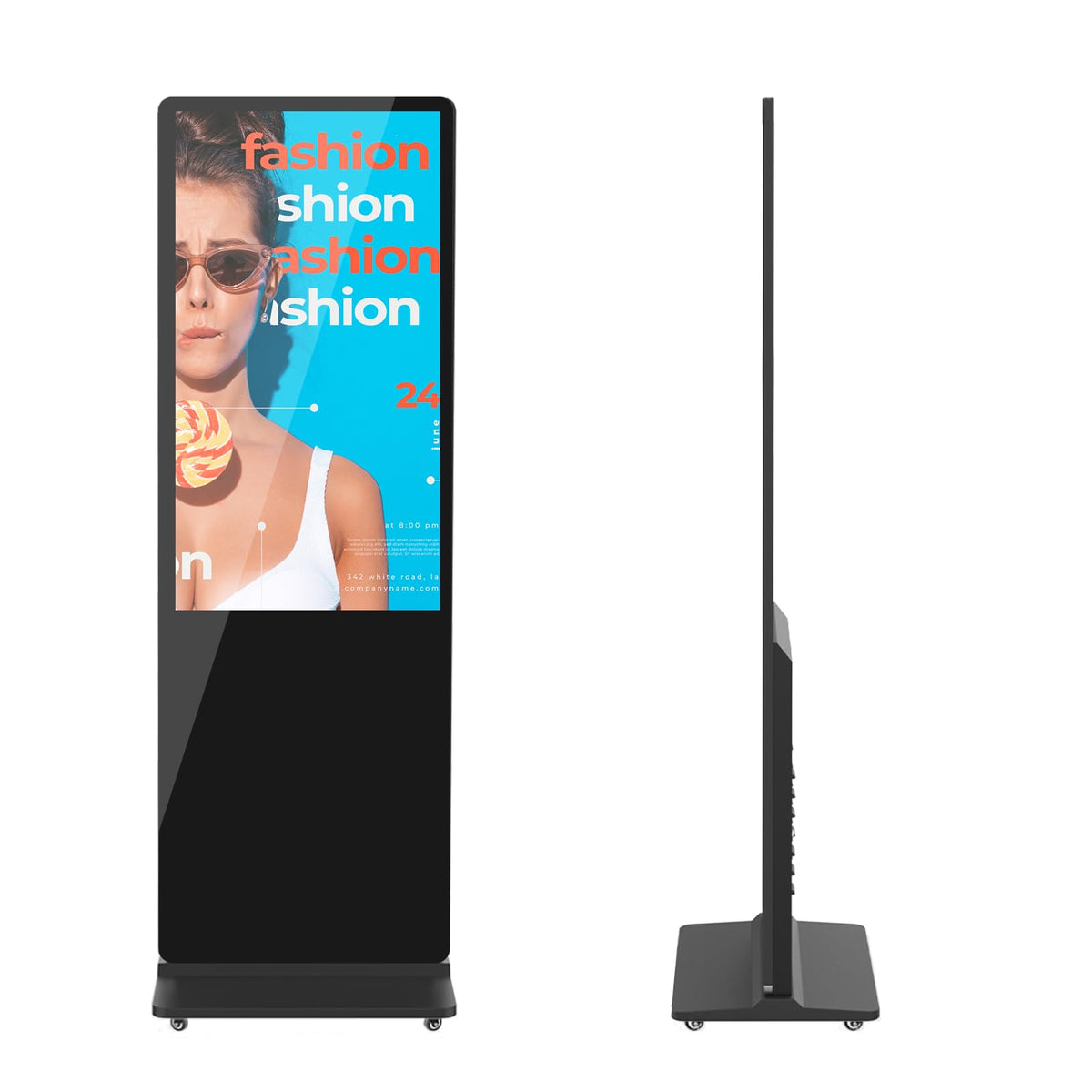 MWE 55 Inch 4K Touchscreen Kiosk, Indoor Floor Standing Digital Signage Displays, Advertising Display LCD Totem, Interactive Display Poster Android System with Auto Media Player
