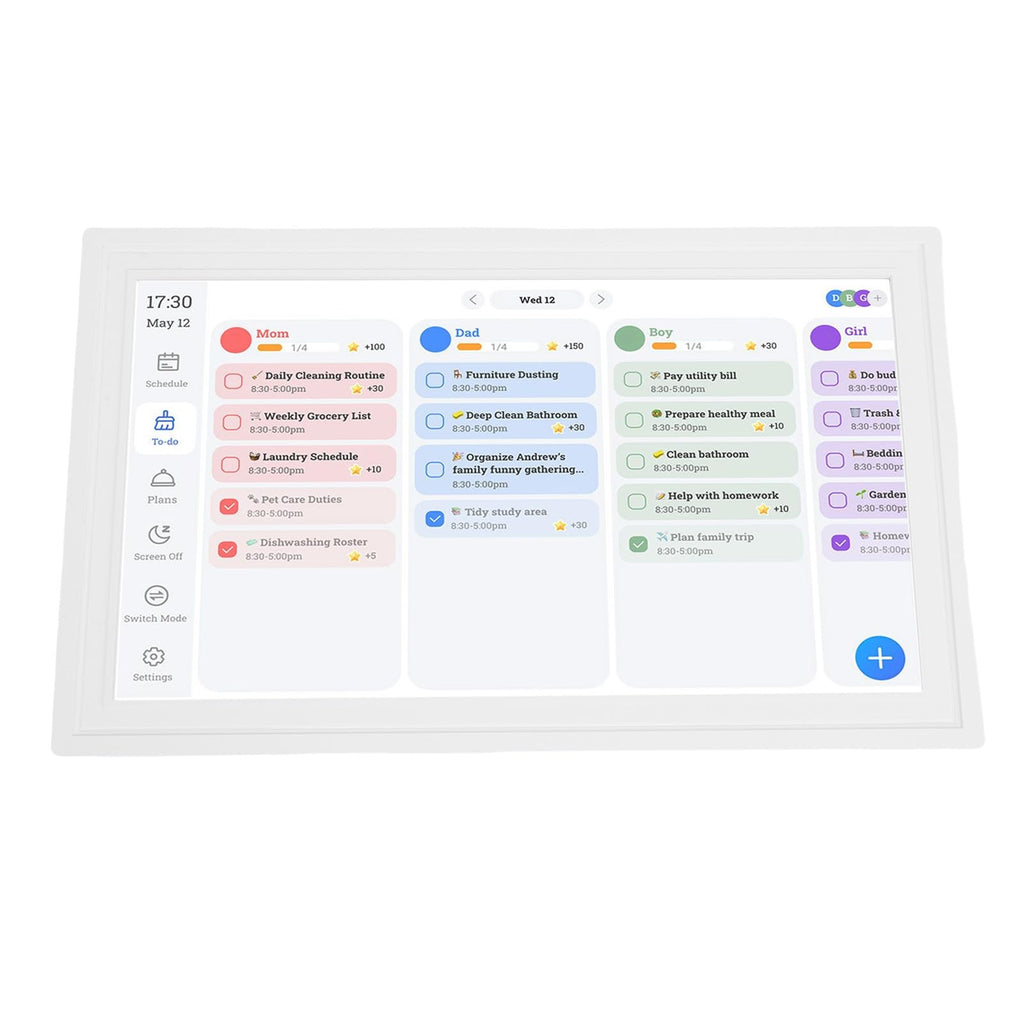 FTVOGUE Smart Digital Calendar 15.6 Inch HD Touchscreen Sync (White)