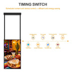 43Inch Window Digital Signage Hanging Advertising Display, 2500nits High Brightness Indoor Digital Signage, CMS/U-Disk Plug&Play, Smart Split Screen, 24/7 Operation, HDMI/USB/WiFi/Android System