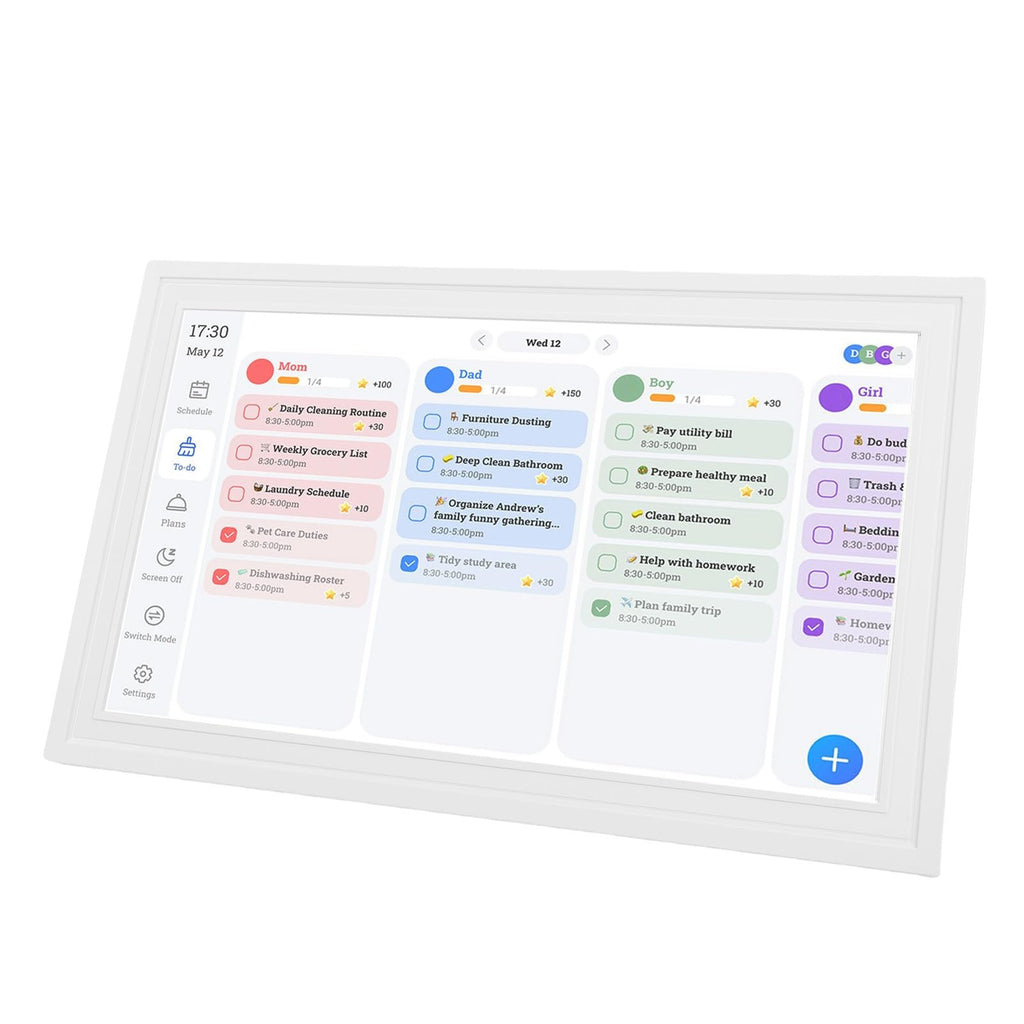 FTVOGUE Smart Digital Calendar 15.6 Inch HD Touchscreen Sync (White)
