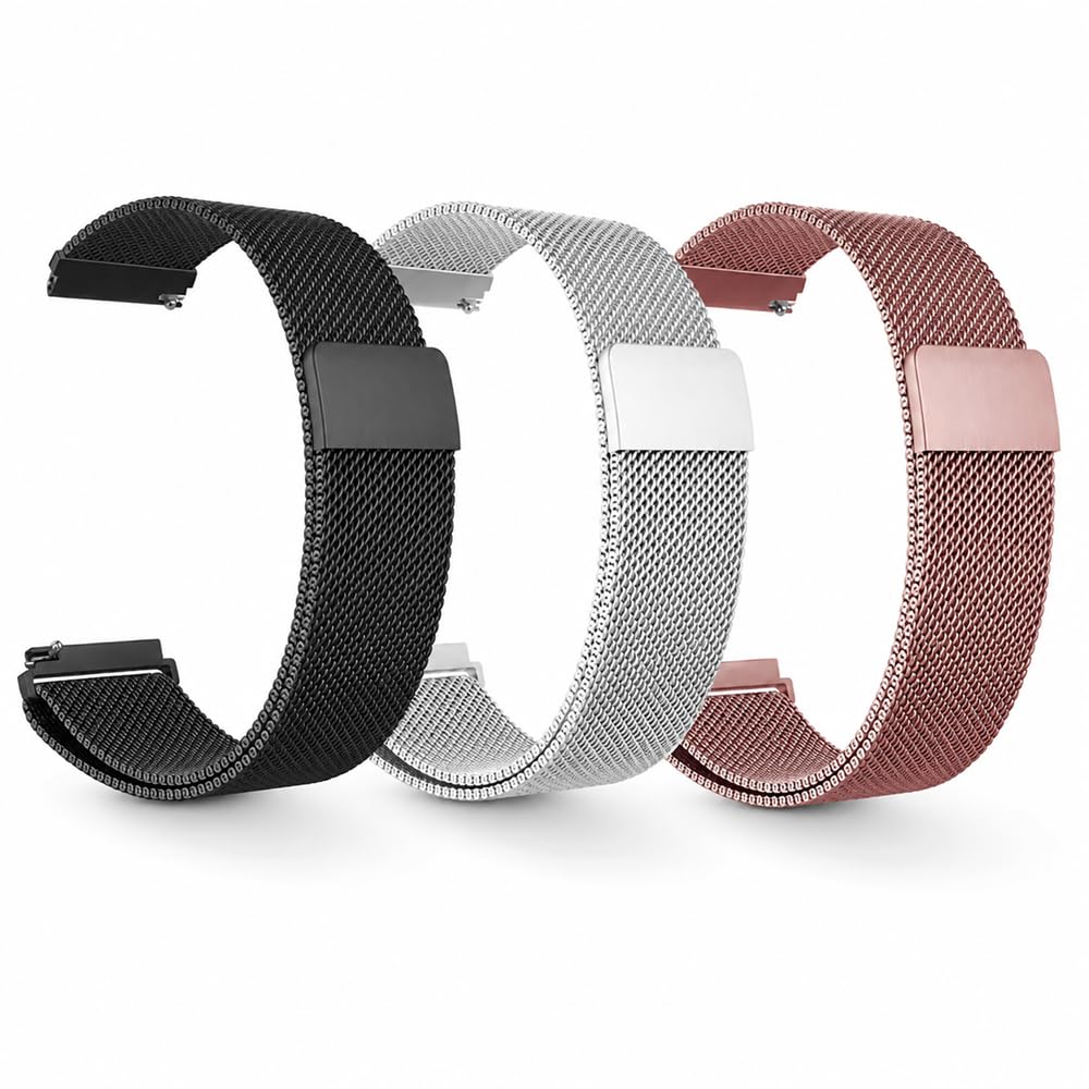 Garmin Venu X1 Premium GPS Smartwatch Black Titanium 010-02980-00 Bundle with Deco Essentials 24mm Milanese Band 3 Pack, Charging Dock and Silicone Dust Cover 3 Pack