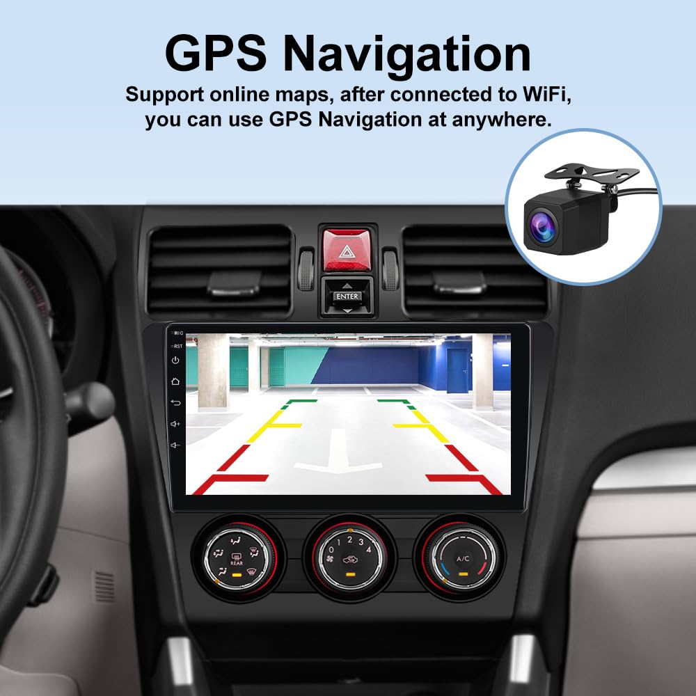 AWESAFE Car Radio Stereo 8Core 64GB for Subaru Forester WRX Impreza 2013 2014 2015, 9 Inch Touchscreen with Wireless CarPlay Andriod Auto 5G WiFi