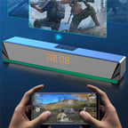 2x5W Desktop Speaker BT5.0 Soundbar Alarm Clock Time Display Support AUX in TF Card for TV Latop PC Smartphone