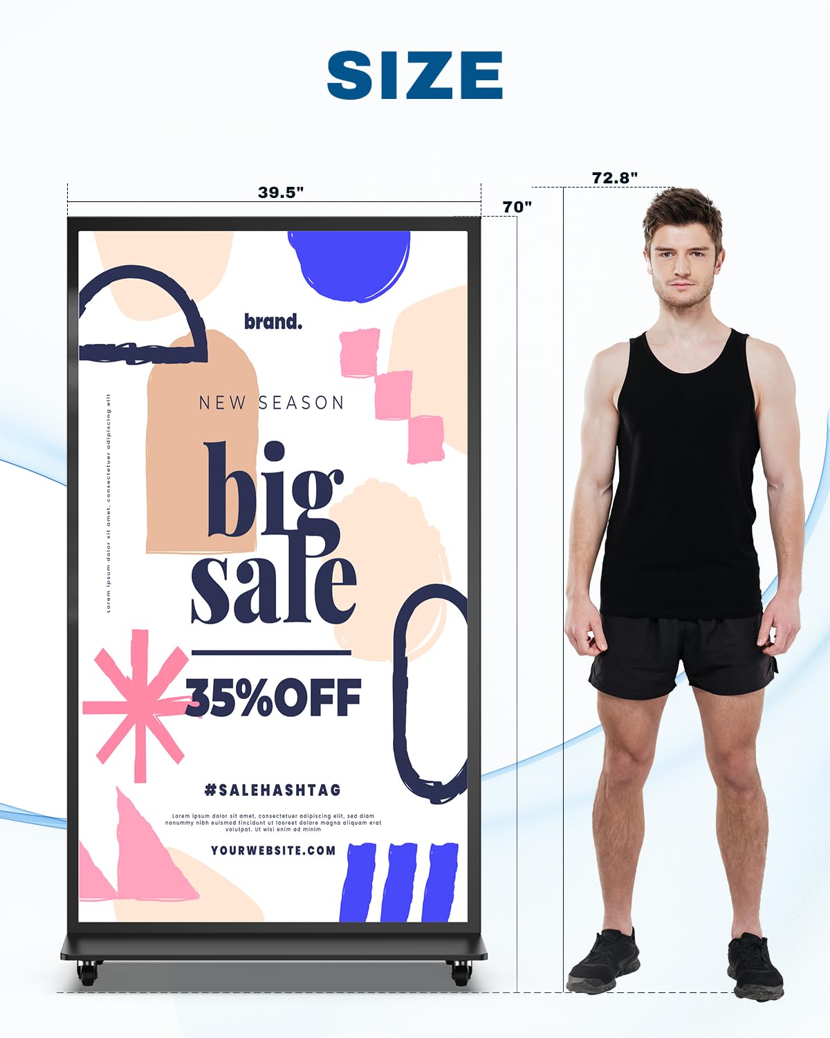 Digital Signage Display, 75-inch Full Screen, 4K UHD 2160P Kiosk