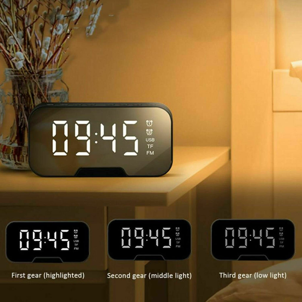 LED Digital Electronic Desktop Clock Snooze Alarm Time Temperature Display