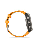 Garmin Fenix 8 – 47 mm, AMOLED Sapphire Multisport GPS Smartwatch,Titanium with Spark Orange/Graphite Silicone Band, Built-in LED Flashlight White Earbuds Bundle