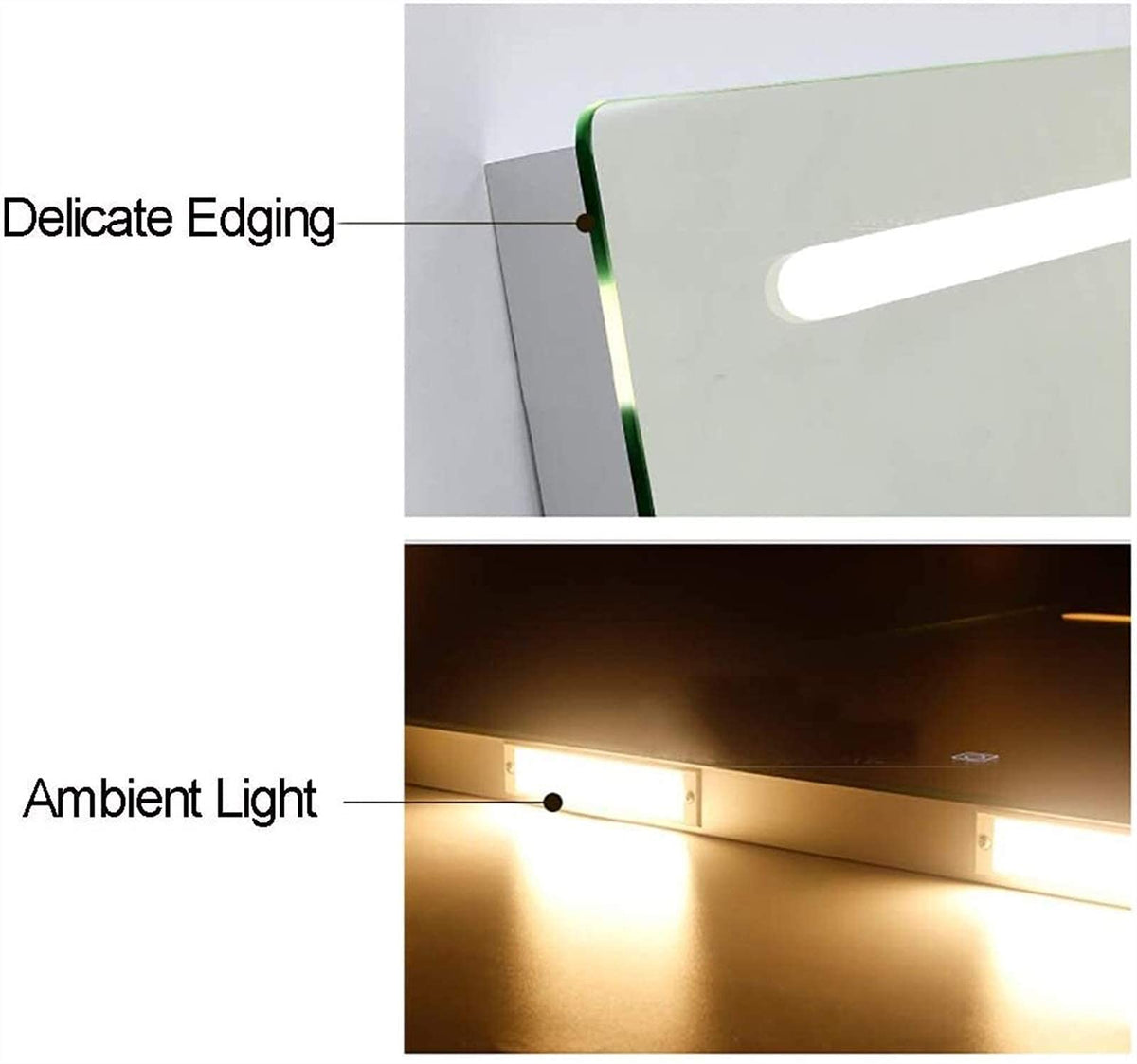 Waterproof Illuminated Led Bathroom Mirror 60X80Cm Smart Led Illuminated Bathroom Wall-Mounted Mirror with Touch Switch with Speaker + Time/Temperature Display + Heated Pad