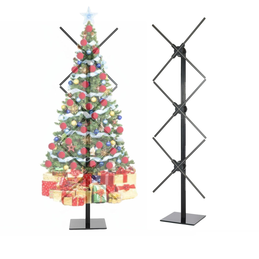 Missyou 71.3 Inch 3D Hologram Fan Splicing Display - 3 Pcs 65cm Holographic Projector Video Wall With Router And Tripod - WiFi App 3D Text Generator Bluetooth Audio - Naked Eye LED Commercial Ad Sign