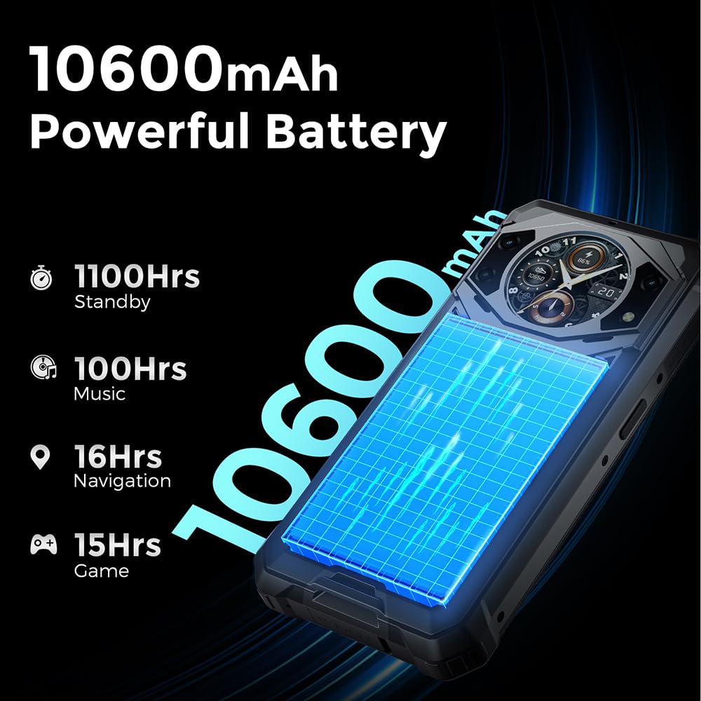 FOSSIBOT F101 Pro Rugged Phone Unlocked, 10600mAh Battery Phone
