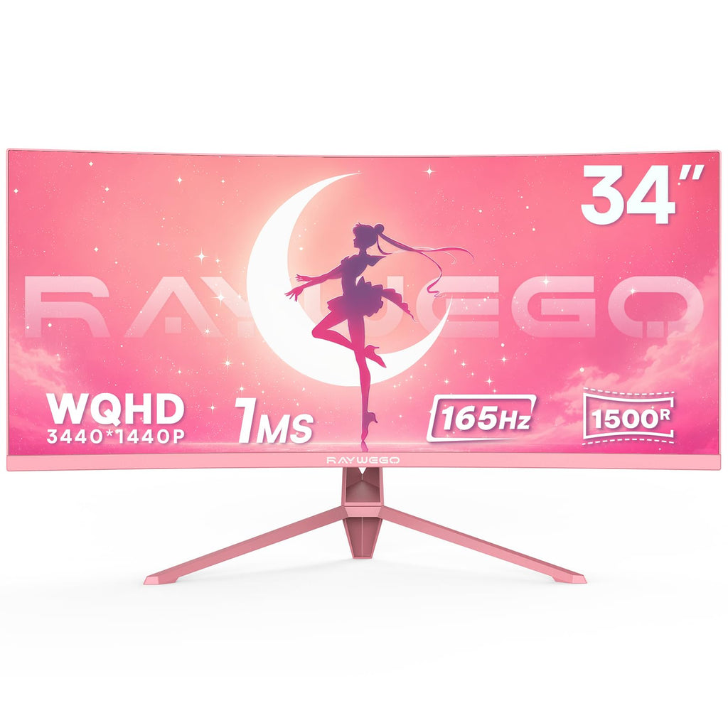 27 Inch Pink Curved Computer Monitor, FHD 1080P 100Hz, Eye Care