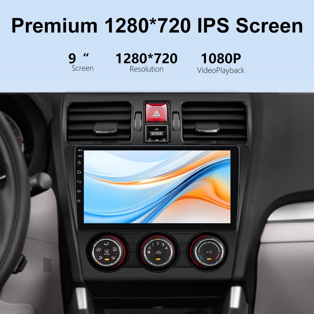 AWESAFE Car Radio Stereo 8Core 64GB for Subaru Forester WRX Impreza 2013 2014 2015, 9 Inch Touchscreen with Wireless CarPlay Andriod Auto 5G WiFi