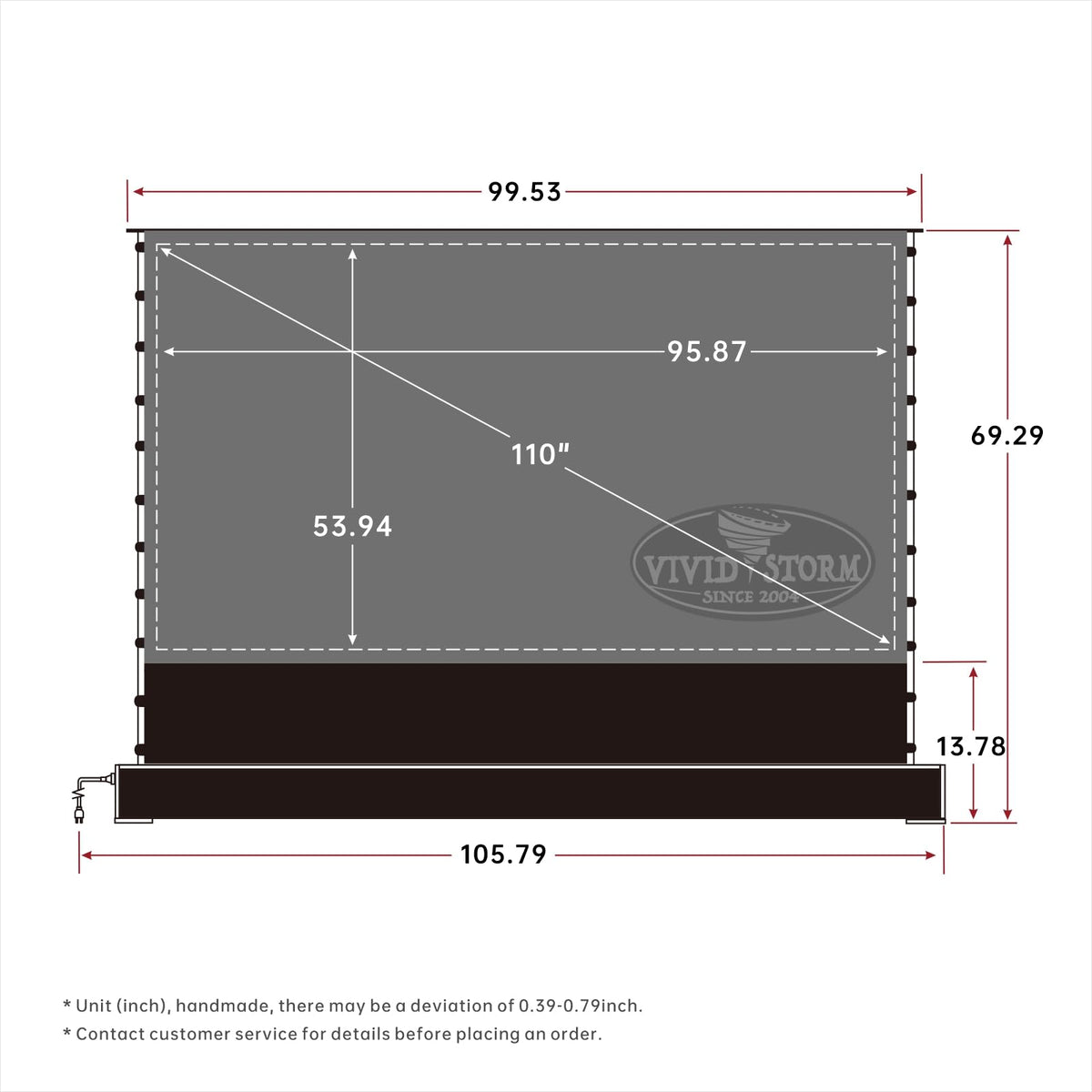 VIVIDSTORM S PRO Motorized Tension Floor Rising UST ALR Projector Screen is Designed for Ultra-Short Throw (UST) Laser TVs, offering a Premium Motorized Projection Experience,VSDSTUST110HP