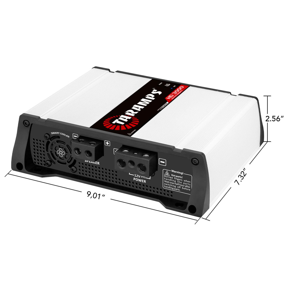 Taramps 900890 Class D HD 3000 Watt RMS 4 Ohms Automotive Sound Systems Mono Full Range Speaker Amplifier with Built In Thermal Management Fan