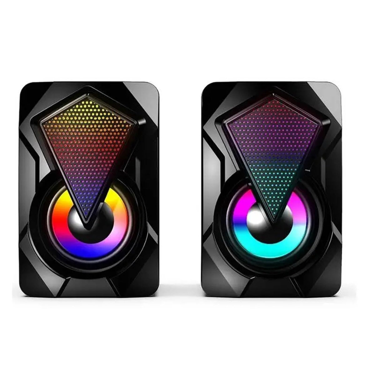 1set 2pcs Heavy Subwoofer Colorful Lights RGB Smart Portable Extra Bass Mode Speaker Stereo Multimedia