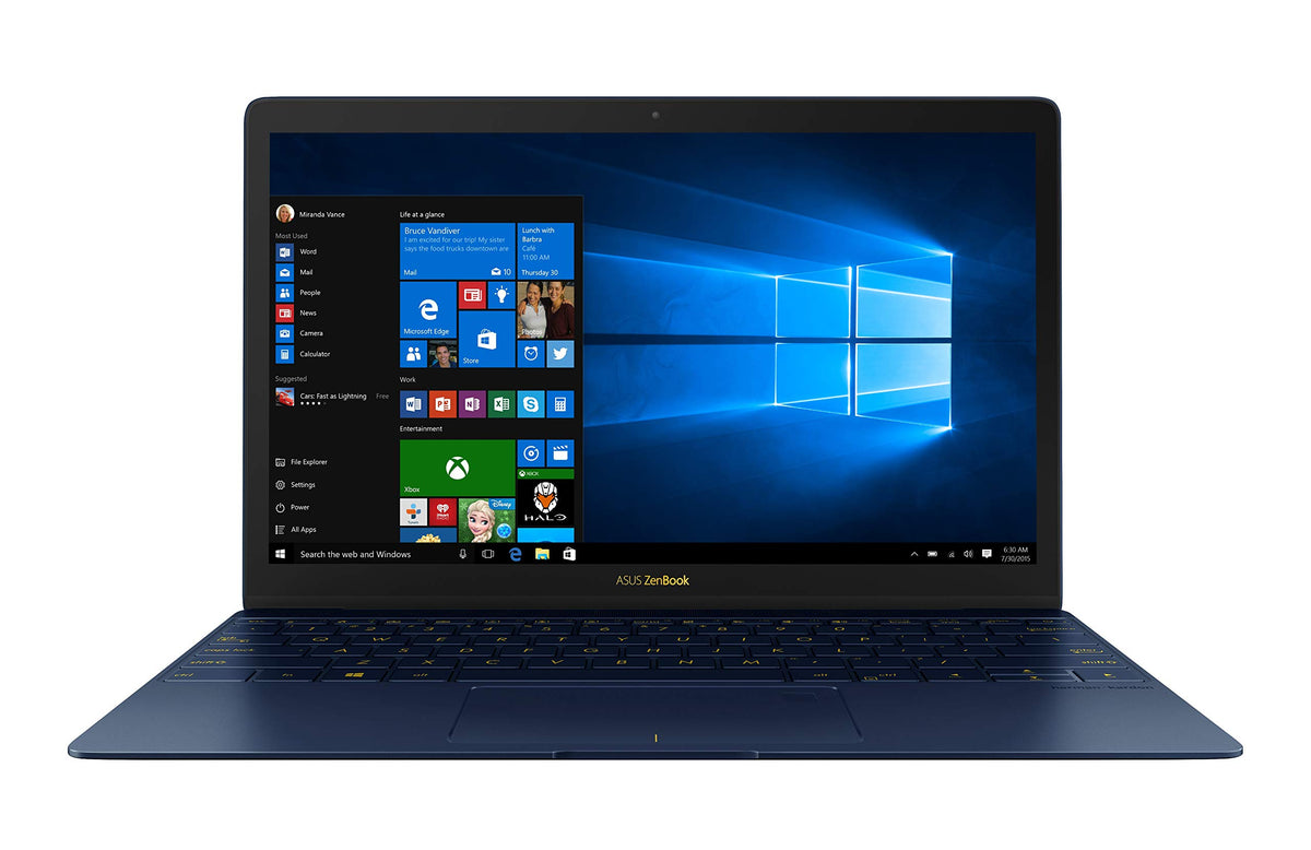 ASUS ZenBook 3 UX390UA 12.5" Laptop Intel Core i7-7500U 16GB RAM 512GB SATA SSD with Fingerprint Sensor, Royal Blue Windows 10 Pro