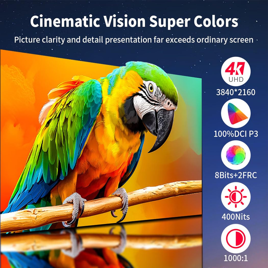 17.3" 4K Portable Monitor Touchscreen, 120Hz UHD Gaming Display 3840x2160 with MPP Stylus Support, 100% DCI-P3, HDMI 2.1 USB-C, VESA External Screen for Laptop Console PC