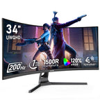 Gawfolk 45 inch Ultra-Wide Curved Gaming 240Hz PC Monitor, DQHD Screen