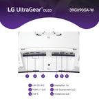 LG 39GX90SA-W 39-inch Ultragear WQHD (3440 x 1440) OLED Curved Gaming Monitor 240Hz, 1ms, NVIDIA G-Sync Compatible, AMD FreeSync Premium, VESA DisplayHDR True Black 400, webOS, USB Type-C, White