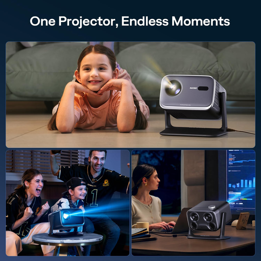Aurzen BOOM mini Google TV Outdoor Smart Projector with 20W Dolby Audio