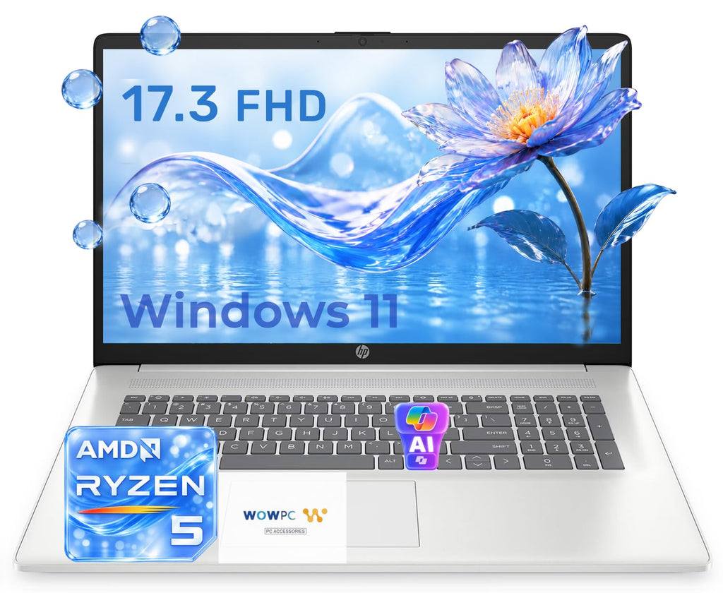 HP 17.3" FHD IPS Laptop, 32GB RAM, 1TB SSD, AMD Ryzen 5 7430U Processor
