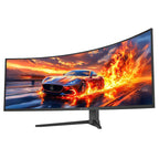 CRUA 49" DQHD 165Hz Ultrawide Curved Gaming Monitor, 1500R, FreeSync, Black
