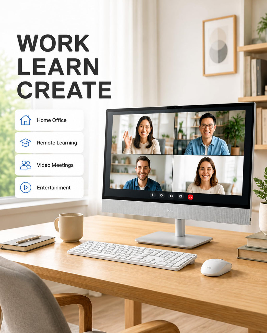 Dell 27" All-in-One Desktop Computer Touchscreen Intel Ultra 7 355 Wi-Fi 7